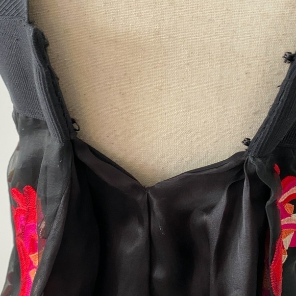Oscar Carvallo Heart Embroidered Silk Tule Dress 0 - Picture 5 of 7